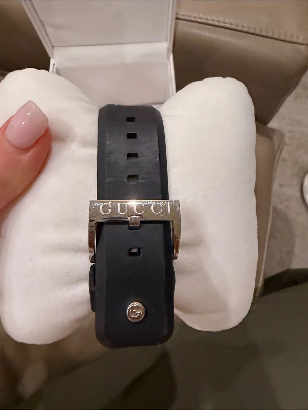 Gucci Black Men's Watch with Red and Green Accents